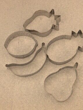 Assorted Fruit-Shaped Metal Cookie Cutters - Silver